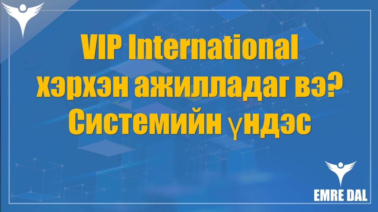 VIP International хэрхэн ажилладаг вэ? Системийн үндэс