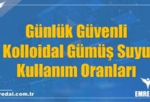 Günlük Güvenli Kolloidal Gümüş Suyu Kullanım Oranları